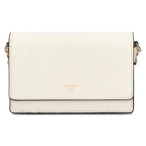 Kožená dámska crosbody kabelka Katana Tinja - krémová