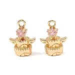 Brass Micro Pave Cubic Zirconia Charms