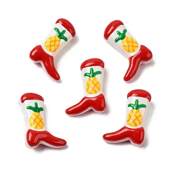 Boot Baking Painted Glass Enamel  Beads