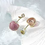 Cherry Brass Micro Pave Cubic Zirconia Stud Earrings