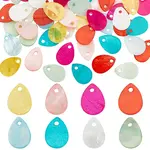 80Pcs 8 Styles Freshwater Shell Dyed Teardrop Charms
