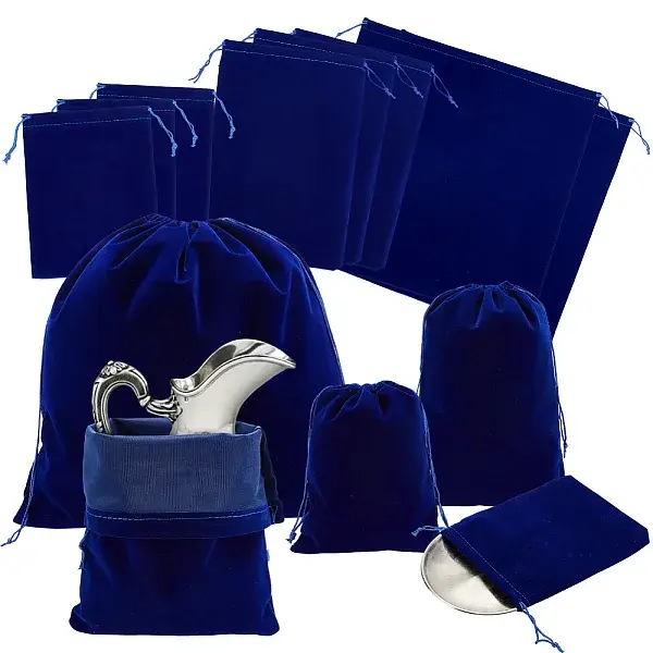 12Pcs 3 Styles Velvet Jewelry Drawstring Gift Bags