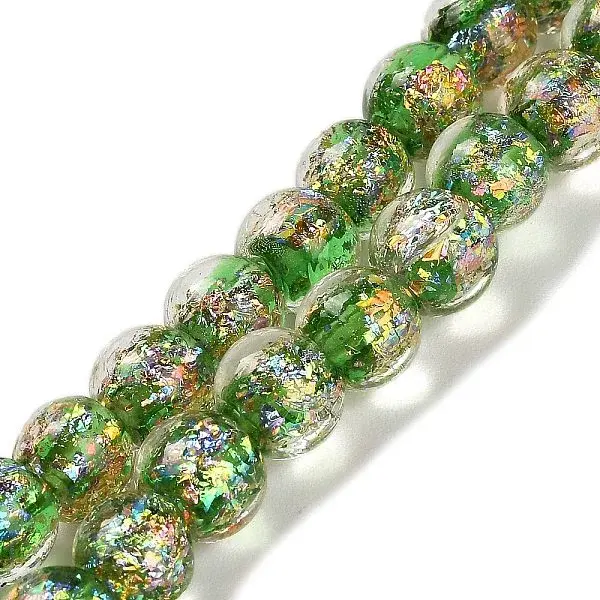 Handmade Dichroic Foil Glass Beads Strands