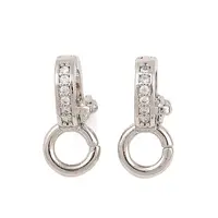 Brass Micro Pave Clear Cubic Zirconia Twister Clasps