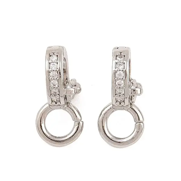 Brass Micro Pave Clear Cubic Zirconia Twister Clasps