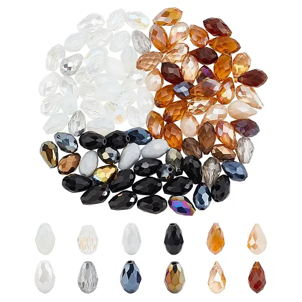 3Bags 3 Colors  Transparent Glass Beads  Segmented Multi-Color Beads