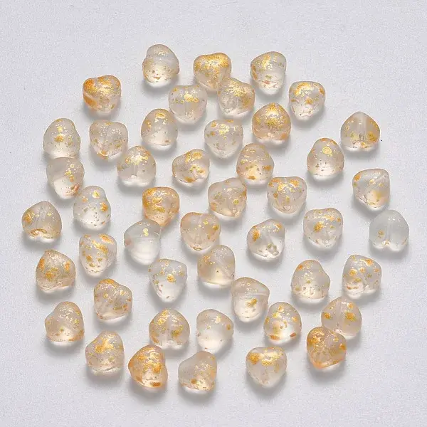 Transparent Spray Painted Glass Beads