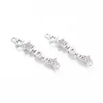 Brass Micro Pave Clear Cubic Zirconia Links connectors