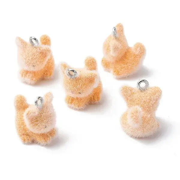 Animal Flocking Resin Pendants