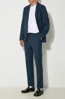 Vlněné kalhoty Paul Smith zelená barva, ve střihu chinos, M1R-921T-G00001