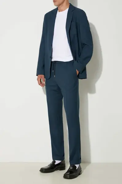 Vlněné kalhoty Paul Smith zelená barva, ve střihu chinos, M1R-921T-G00001