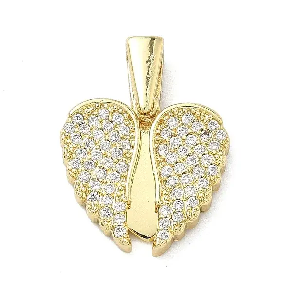Brass Micro Pave Cubic Zirconia Open and Close Pendants