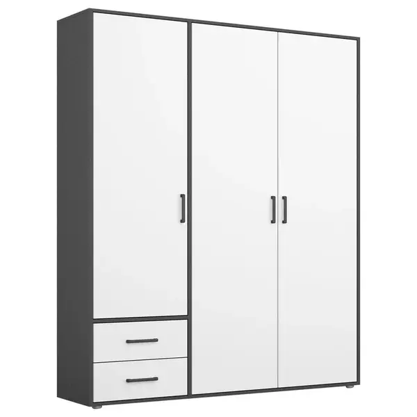 Rauch Möbel ŠATNÍ SKŘÍŇ S OTOČNÝMI DVEŘMI, šedá, bílá, 140/194/53 cm