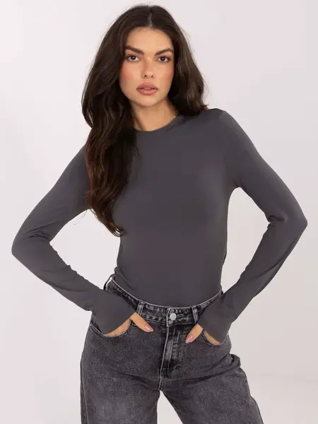 Jednobarevná halenka s dlouhým rukávem