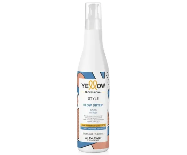 Termoochranný hydratační krém pro urychlení vysoušení vlasů Yellow Professional Style Blow Dryer - 250 ml + dárek zdarma