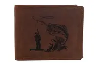 Mercucio peněženka světlehnědá vzor 57 rybář a candát