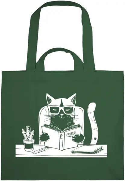 Látková taška – Kočka intelektuál