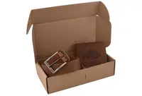 Mercucio rybářský dárkový set kapr lysec - pánská peněženka a kožený opasek světlý šitý