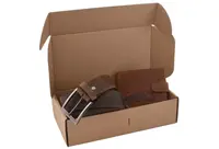 Mercucio rybářský dárkový set sumec - pánská peněženka a kožený opasek tmavý hladký