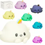 Silikónová nočná lampa pre deti – obláčik, biela, RGB