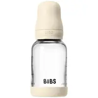 BIBS Baby Glass Bottle Round Latex antikoliková lahev Ivory 120 ml
