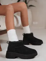 Černé kotníkové zimní boty