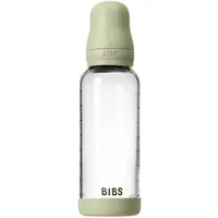 BIBS Baby Glass Bottle Round Latex antikoliková lahev Sage 240 ml