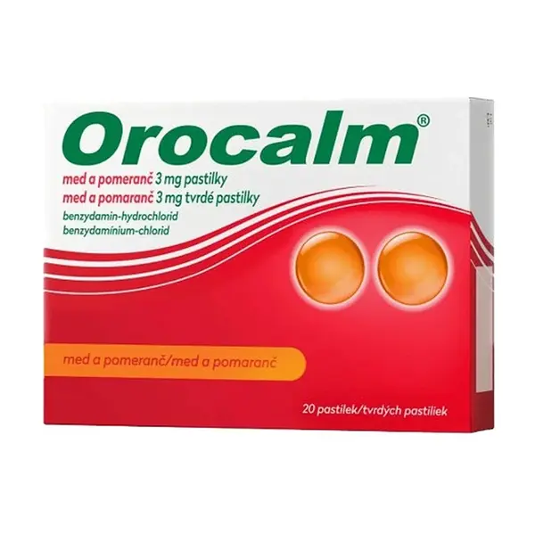 OROCALM Med a pomeranč 3mg 20 pastilek