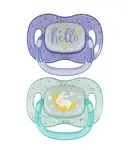 Canpol babies Svítící silikonový dudlík symetrický 18m+ 2 ks kluk