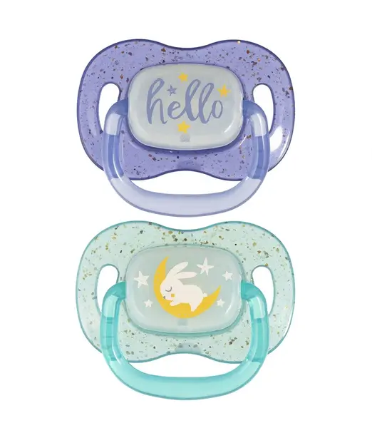 Canpol babies Svítící silikonový dudlík symetrický 18m+ 2 ks kluk