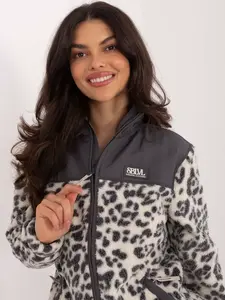 Dámská fleecová mikina s leopardím vzorem