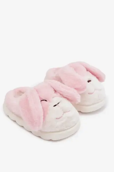 Dětské pantofle s kožíškem Bunny Pink