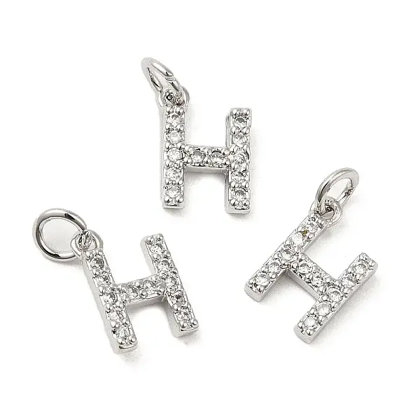 Brass Micro Pave Grade AAA Cubic Zirconia Charms