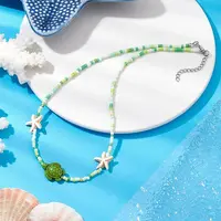 Starfish & Turtle Dyed Synthetic Turquoise Pendant Necklaces