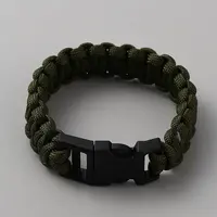 Survival Polyester Cord Bracelet with Plastic Clasps for Hiking Camping Outdoor
