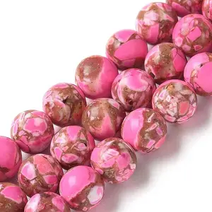 Dyed Synthetic Imperial Jasper Beads Strands