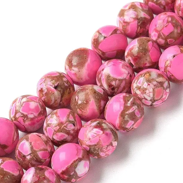 Dyed Synthetic Imperial Jasper Beads Strands