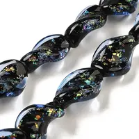 Handmade Dichroic Foil Glass Beads Strands