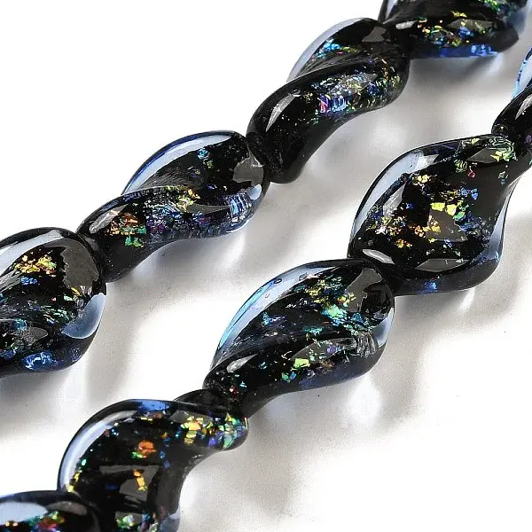 Handmade Dichroic Foil Glass Beads Strands