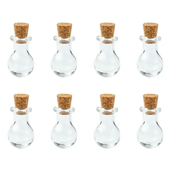 8Pcs Mini High Borosilicate Glass Bottle Bead Containers
