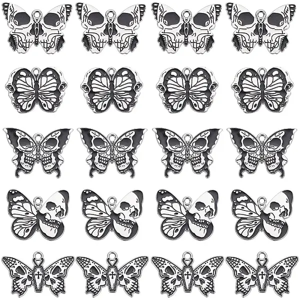 20Pcs 5 Style Alloy Enamel Pendants