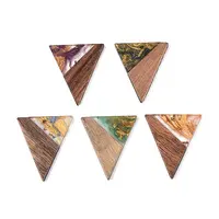 Opaque Resin & Walnut Wood Pendants