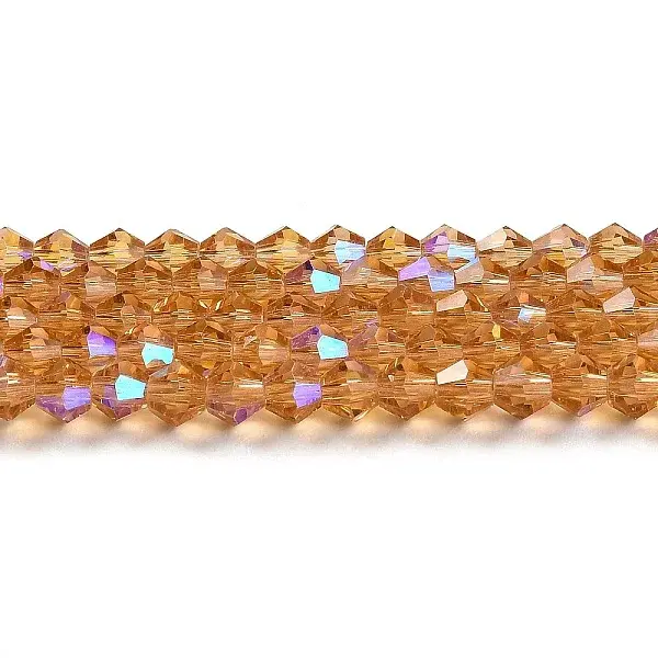 Transparent Electroplate Glass Beads Strands