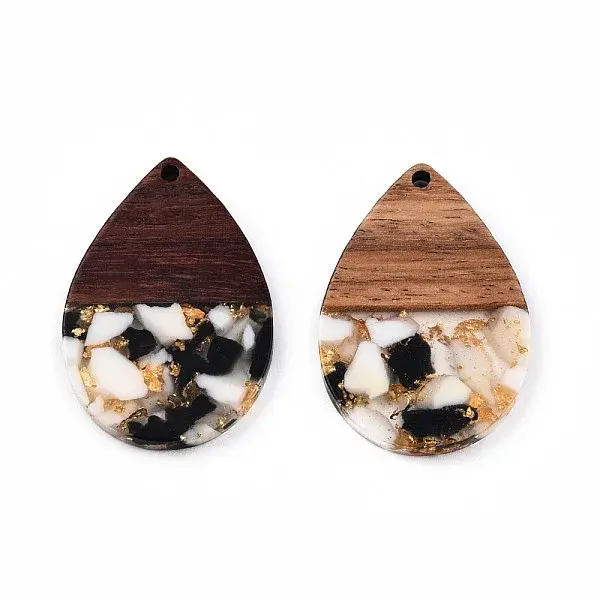 Transparent Resin & Walnut Wood Pendants