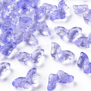Transparent Spray Painted Glass Beads