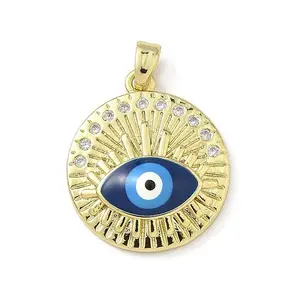 Brass Micro Pave Clear Cubic Zirconia Pendants