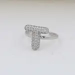 Brass Micro Pave Clear Cubic Zirconia Cuff Rings