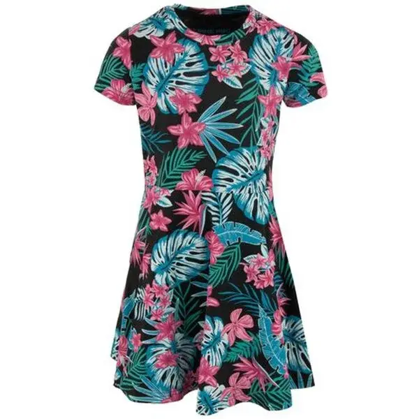 ALPINE PRO DRIMO Dievčenské šaty s rukávmi, čierna, veľkosť 128-134