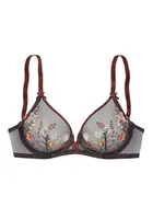 LASCANA Podprsenka  pastelovo fialová / oranžová / čierna