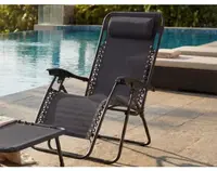 Polohovateľné záhradné kreslo Hannover, čierne%